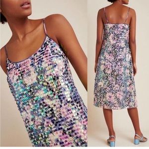 Anthropologie Amaryllis Sequin Slip Dress 💖